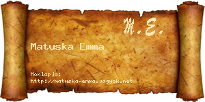 Matuska Emma névjegykártya